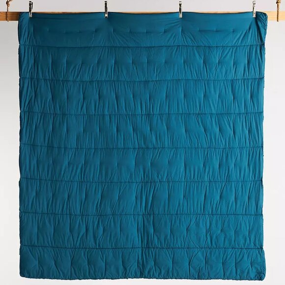 ANTHROPOLOGIE ASTRIDE COTTON RUFFLED VOILE QUILT QUEEN TEAL BLUE NWT ORIG. $298 - Picture 5 of 8